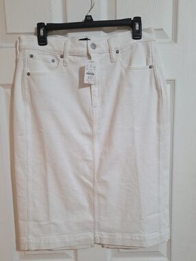 J. Crew White Midi Skirt